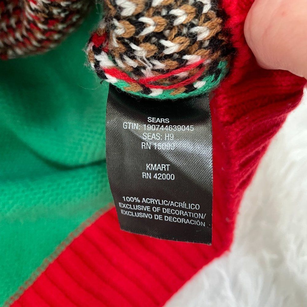 Joe Boxer Christmas Santa Claus Red and Green Sweatshirt Large - Picture 7 of 10